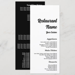 Menu Simples & Moderno, Restaurante Slimline