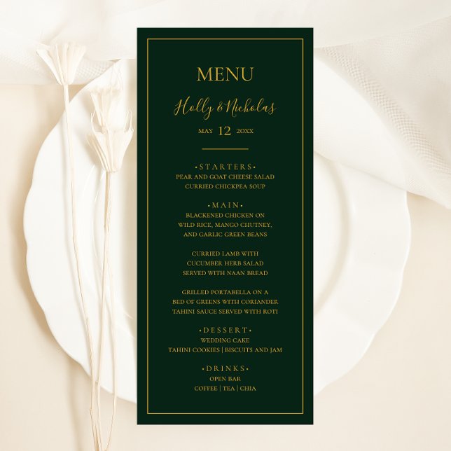 Menu Simples Natal Elegante | Janto Casamento Verde (Criador carregado)