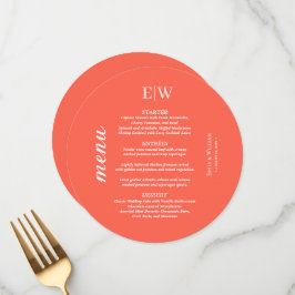 Menu Simples Neon Flare Elegante com Casamento Monogram