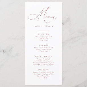 Menu Simples Simples Dusty Rosa Minimalista