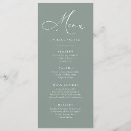 Menu Simples Simples, Verde e Branco Minimalista