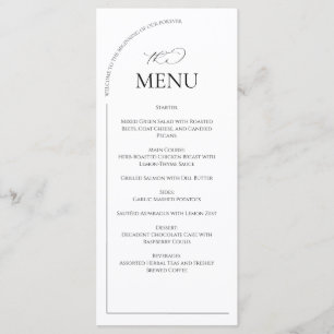 Menu Sinal de Boas-Vindas de Casamento em Arco Clássico