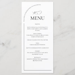 Menu Sinal de Boas-vindas do Casamento Clássico Branco