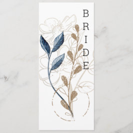 Menu Sinal de Cadeira Floral Elegante Moderno Dourado A