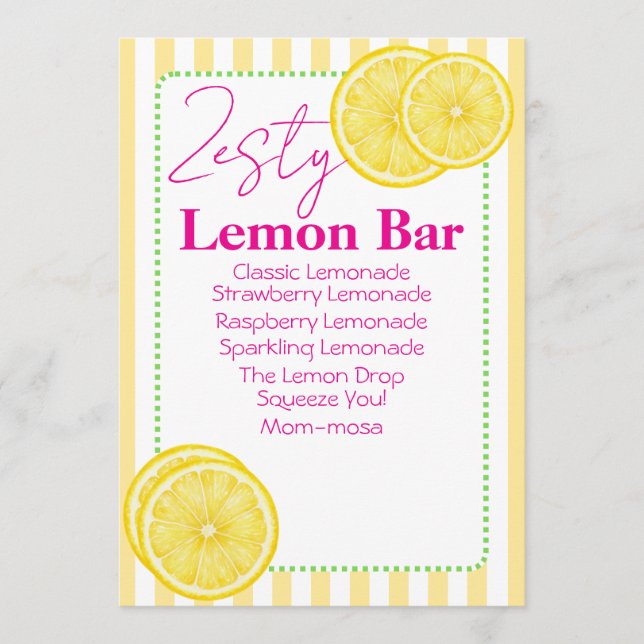 Menu Sinal de Cardápio de Bebidas (Frente)