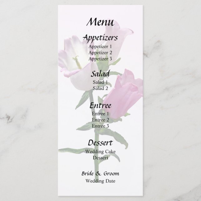 Menu Sinos de Canterbury Rosa (Frente)