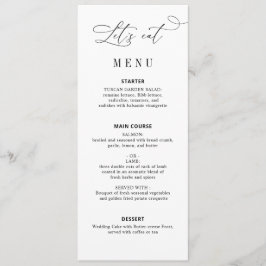 Menu site de casamento branco e preto de script elegant