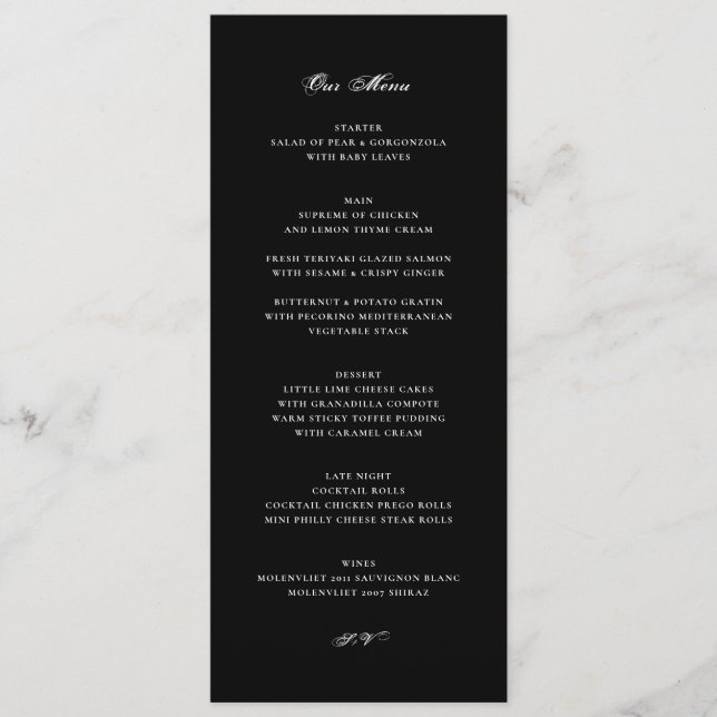 Menu Smoking Preto Clássico Casamento Formal (Frente)
