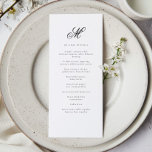 Menu Sobrenome Elegante Recepção de casamento inicial<br><div class="desc">Menu Recepção de casamento inicial do Sobrenome legante</div>