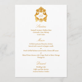 Menu Sofisticado Clássico Barroco Dourado Falso