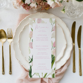 Menu Soft Pink Tulip Bridal Shower
