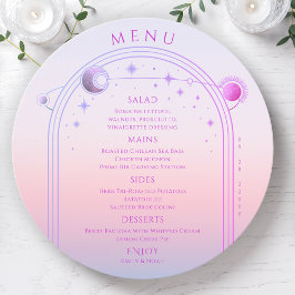 Menu Sol Rosa Rosa Rosa Maciça Mística Estrelas Casamen