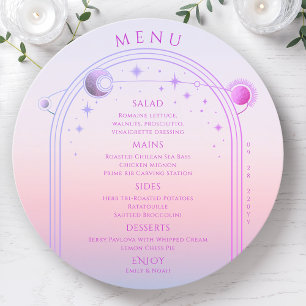 Menu Sol Rosa Rosa Rosa Maciça Mística Estrelas Casamen