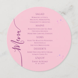 Menu Solo Rosa Celestial Púrpura Sol Lua Estende Casame