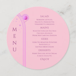 Menu Solo Rosa Celestial Púrpura Sol Lua Estrelas Casam