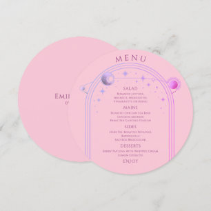 Menu Solo Rosa Celestial Púrpura Sol Lua Estrelas Casam