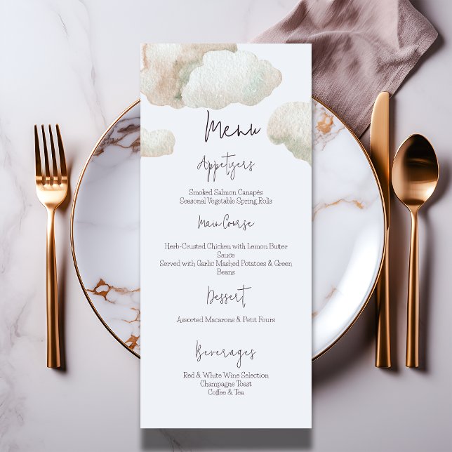 Menu Sonhador Céu Enviado Chá de fraldas Azul (Criador carregado)