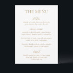 Menu Sophia Dourado Modern Wedding<br><div class="desc">Menu moderno de casamento com um design simples mas elegante.</div>