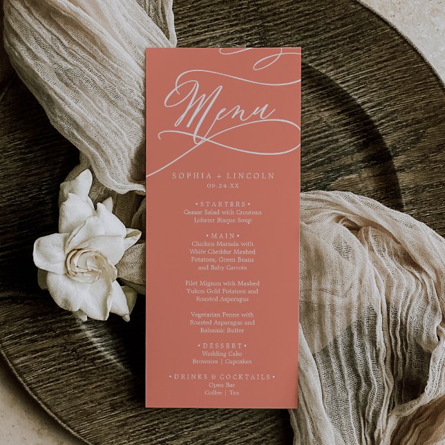 Menu SOPHIA Romântica Bright Coral Summer Casamento (SOPHIA Romantic Bright Coral Summer Wedding Menu)