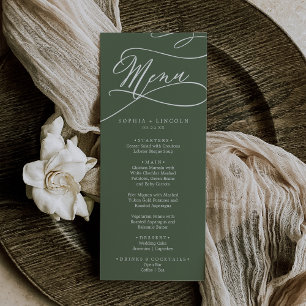 Menu SOPHIA Rustic Woodland Olive Weding Green