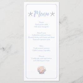 Menu starfish and sea shell
