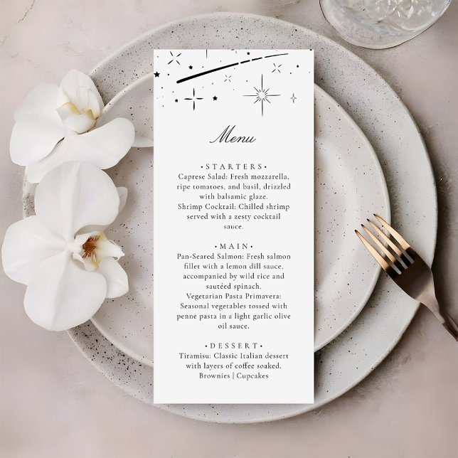 Menu Starry Night Modern Celestial Wedding Dinner (Criador carregado)