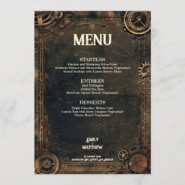 Menu Steampunk Noir Affair Wedding