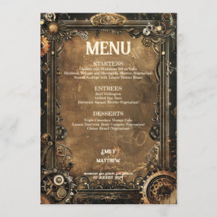 Menu Steampunk Noir Affair Wedding