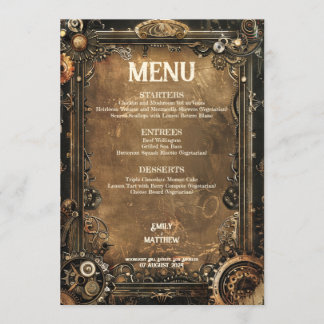 Menu Steampunk Noir Affair Wedding