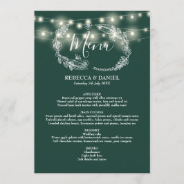 Menu String Lights Emerald Green - Casamento Floral