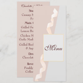 Menu Suave púrpura e cinza com fita