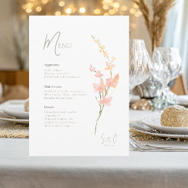 Menu Sunny Wildflower Wedding Border ID1023