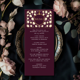 Menu Sword & Shield Medieval Fantasy Casamento Monogram