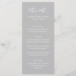 Menu Sydney Cinza Modern Wedding