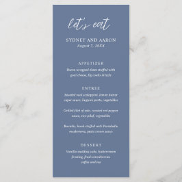 Menu Sydney Dusty Blue Modern Wedn