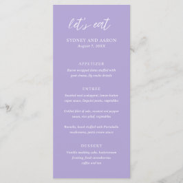 Menu Sydney Lavanda Modern Wedding