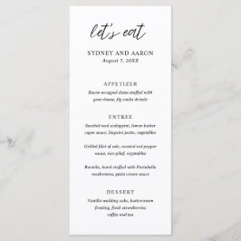 Menu Sydney Modern Wedding