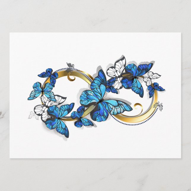 Menu Symbol Infinity of Blue Morpho Butterflies (Frente)