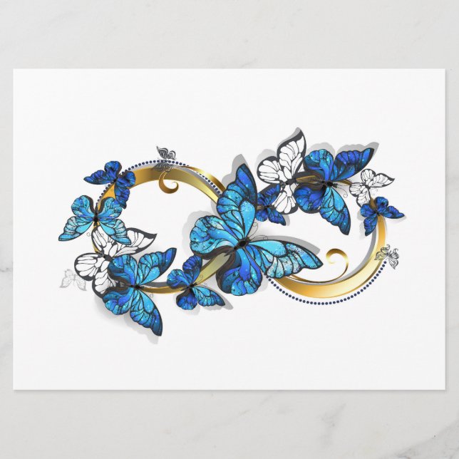 Menu Symbol Infinity of Blue Morpho Butterflies (Frente)