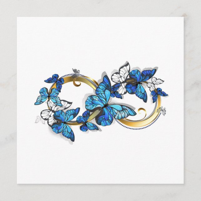 Menu Symbol Infinity of Blue Morpho Butterflies (Frente)