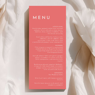 Menu Tabulação de Casamento Rosa Mínimo Citrus
