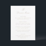 Menu Talula Sandy Neutral Elegant Wedding<br><div class="desc">Menus de casamento clássicos,  com design simples e eterno com script elegante e fontes serif tradicionais.</div>