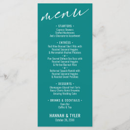 Menu Teal de Tipografia Simples Elegante
