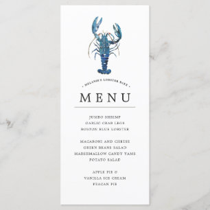Menu Tema Azul Oceano Festa de Lagosta