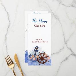 Menu Tema Náutico de Casamento de Praia