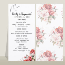 Menu Terracota Bege Floral Casamento
