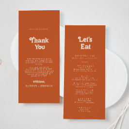 Menu Terracota Formal Simples de Agradecimento e Casame