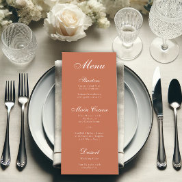 Menu Terracota Marrom Simples Elegante Caligrafia