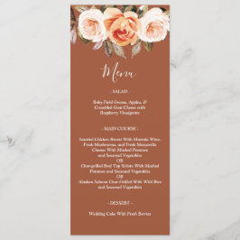 Menu Terracott Boho Fall Floral Wedding
