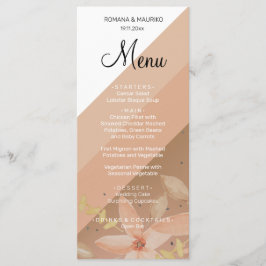 Menu Terracotta Blush Watercolor, Único Artístico